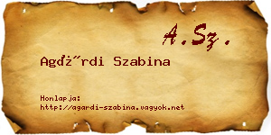 Agárdi Szabina névjegykártya